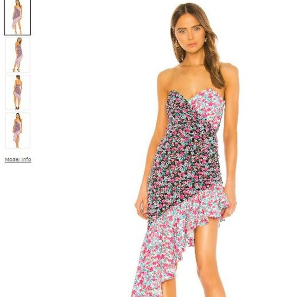 For Love and Lemons Trish Dress Mixed Floral - Picture 1 of 4